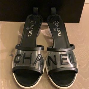 Chanel transparent mules